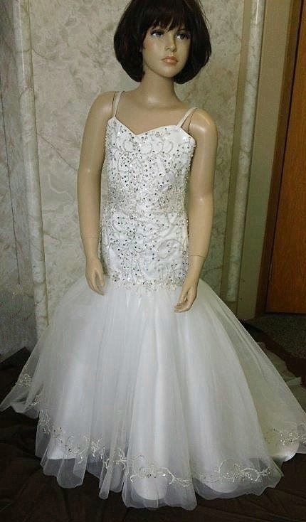 ivory embroidered flower girl dress